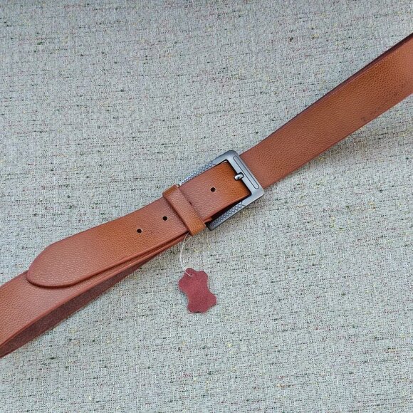Handmade Waistband Brown Genuine Leather Belt Pin Buckle Belt Size 41-42 in NEW - Picture 3 of 11